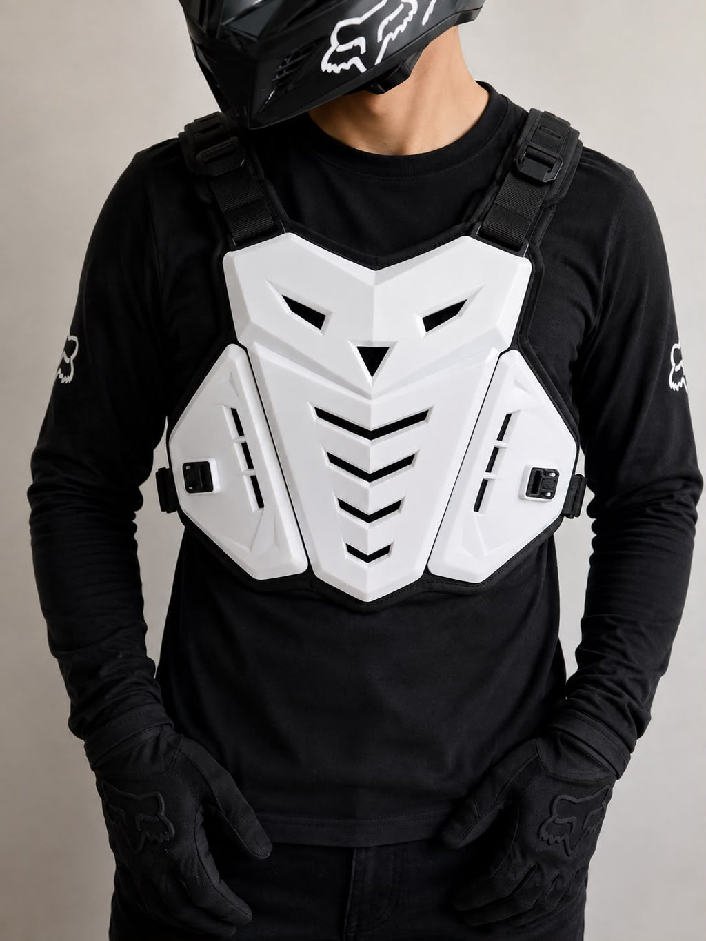 Pechera enduro Moto/bici blanca